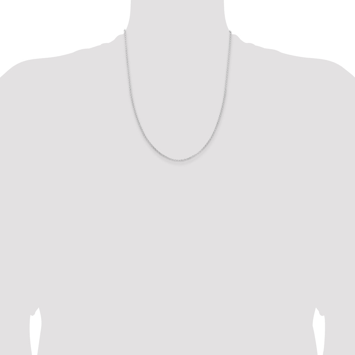 Sterling Silver Rhodium-plated 2mm Rolo Chain