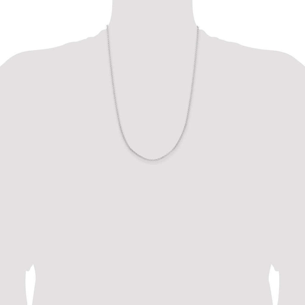 Sterling Silver Rhodium-plated 2mm Rolo Chain