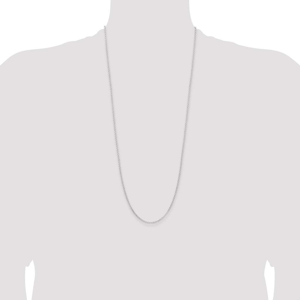 Sterling Silver Rhodium-plated 2mm Rolo Chain