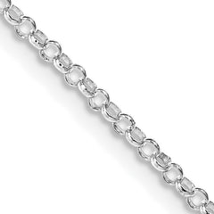 Sterling Silver Rhodium-Rhodium-Plated 2mm Rolo Chain