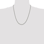 Sterling Silver Ruthenium-plated 1.7mm Twisted Tight Wheat Chain