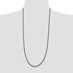 Sterling Silver Ruthenium-plated 3.4mm Rope Chain