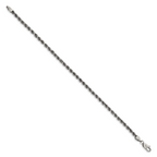 Sterling Silver Ruthenium-plated 3.4mm Rope Chain