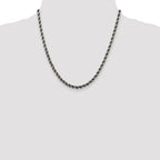 Sterling Silver Ruthenium-Plated Rope Chain Necklace 4.5mm