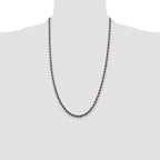 Sterling Silver Ruthenium-plated 4.5mm Rope Chain
