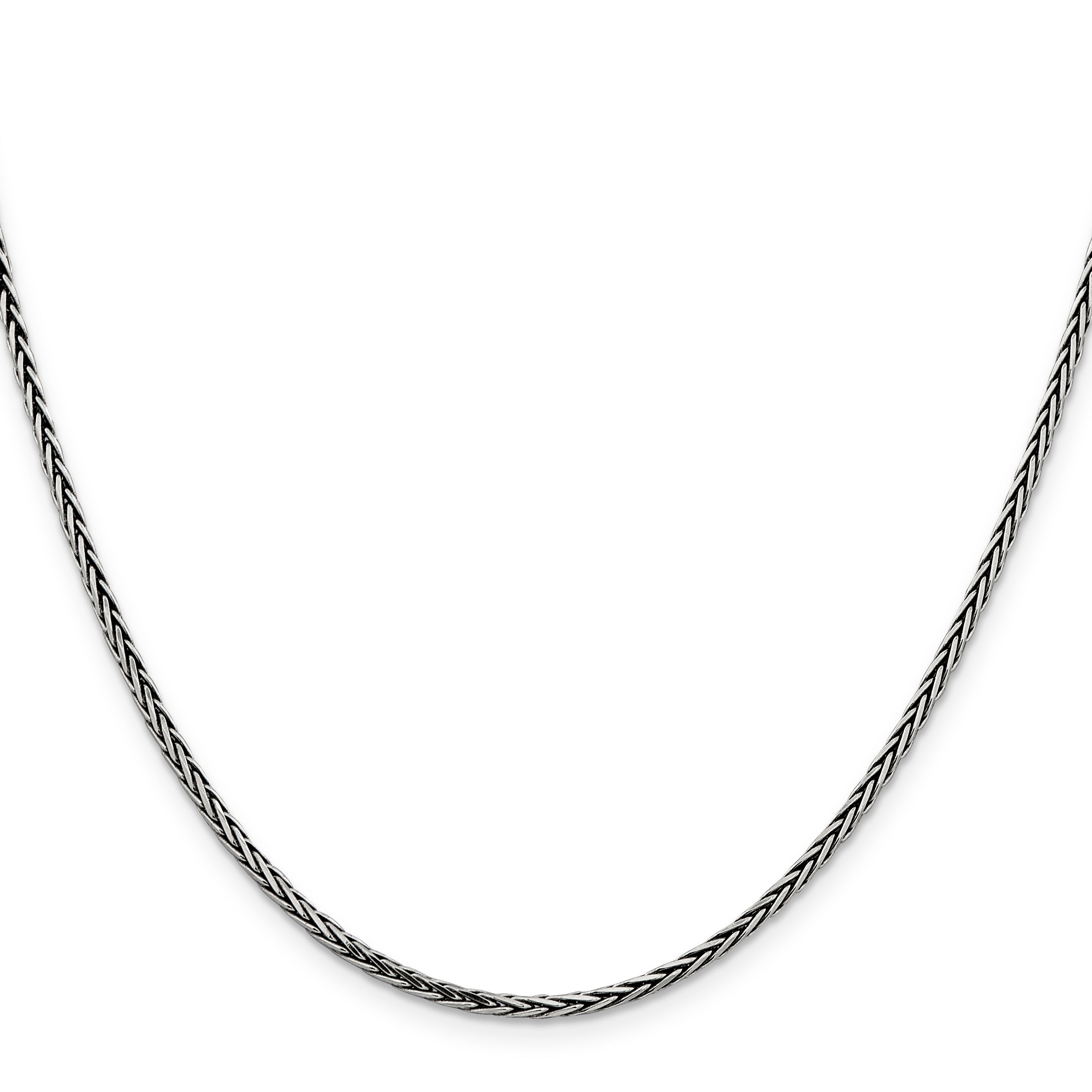 Sterling Silver Antiqued 2.2mm Solid Square Spiga Chain Secondary image