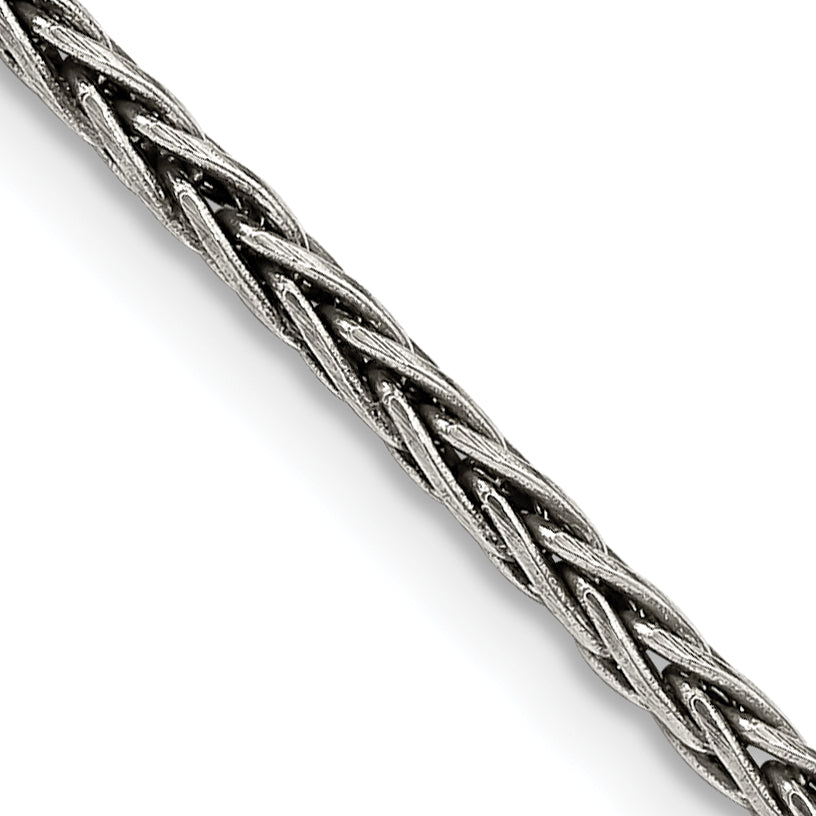 Sterling Silver Antiqued 2.2mm Solid Square Spiga Chain Main image
