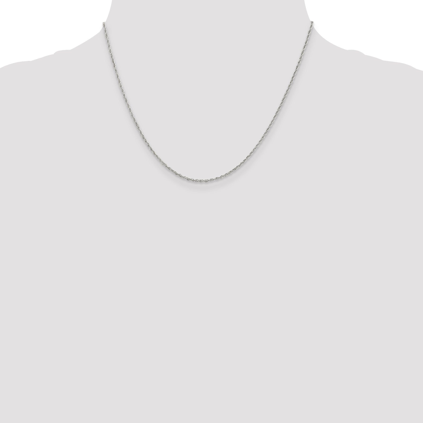 Sterling Silver 1.6mm Loose Rope Chain With 2in ext.