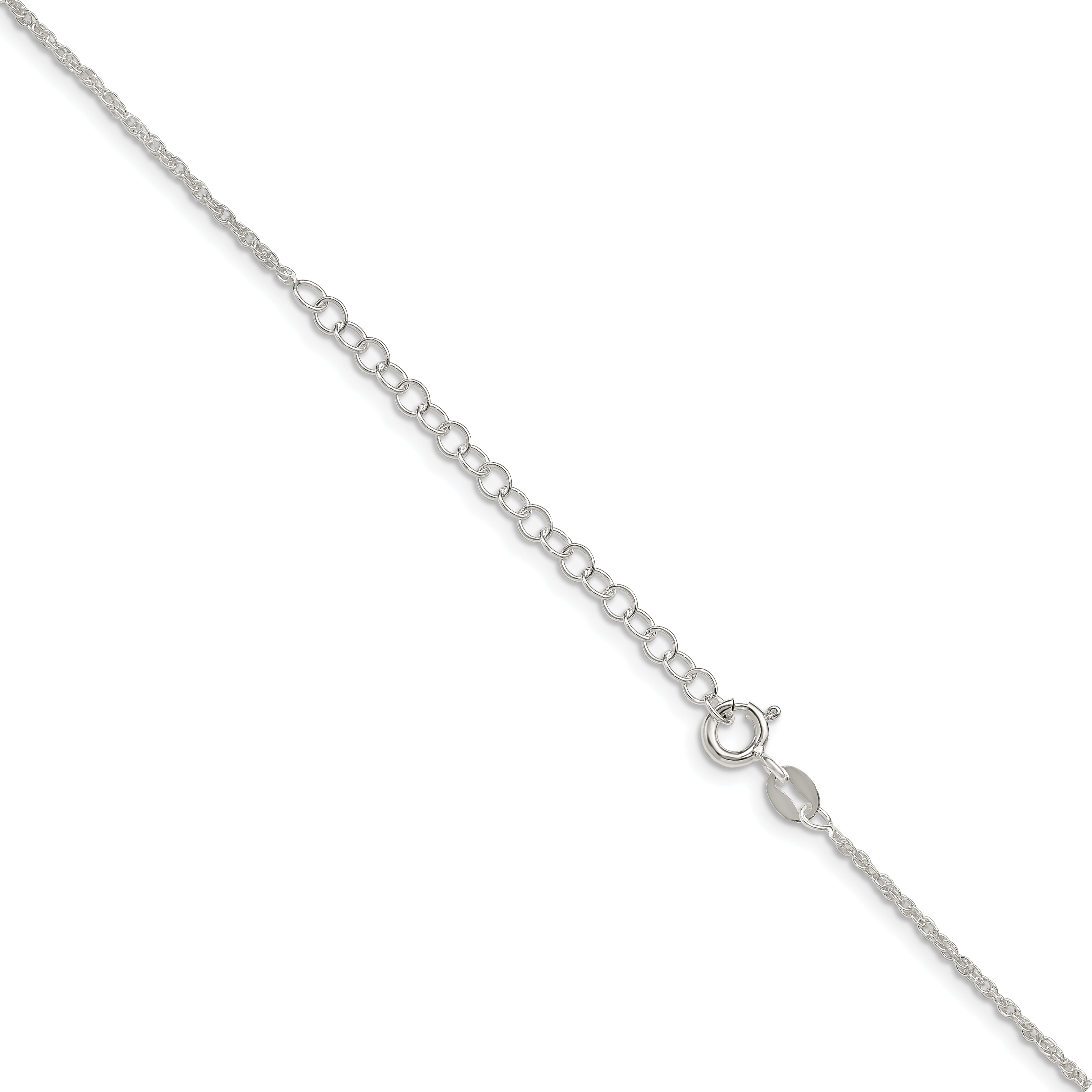 Sterling Silver 1.6mm Loose Rope Chain With 2in ext.