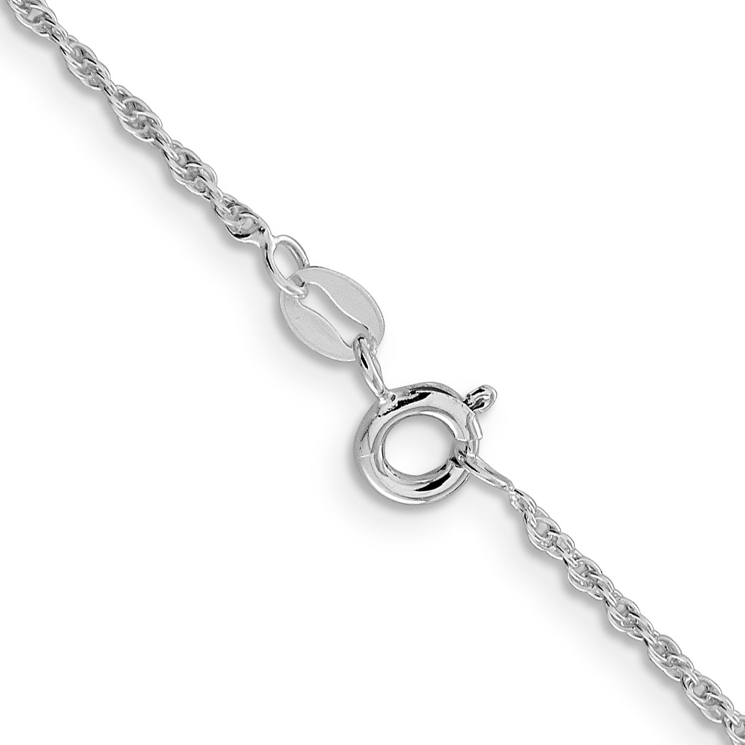 Sterling Silver Rhodium-plated 1.6mm Loose Rope Chain