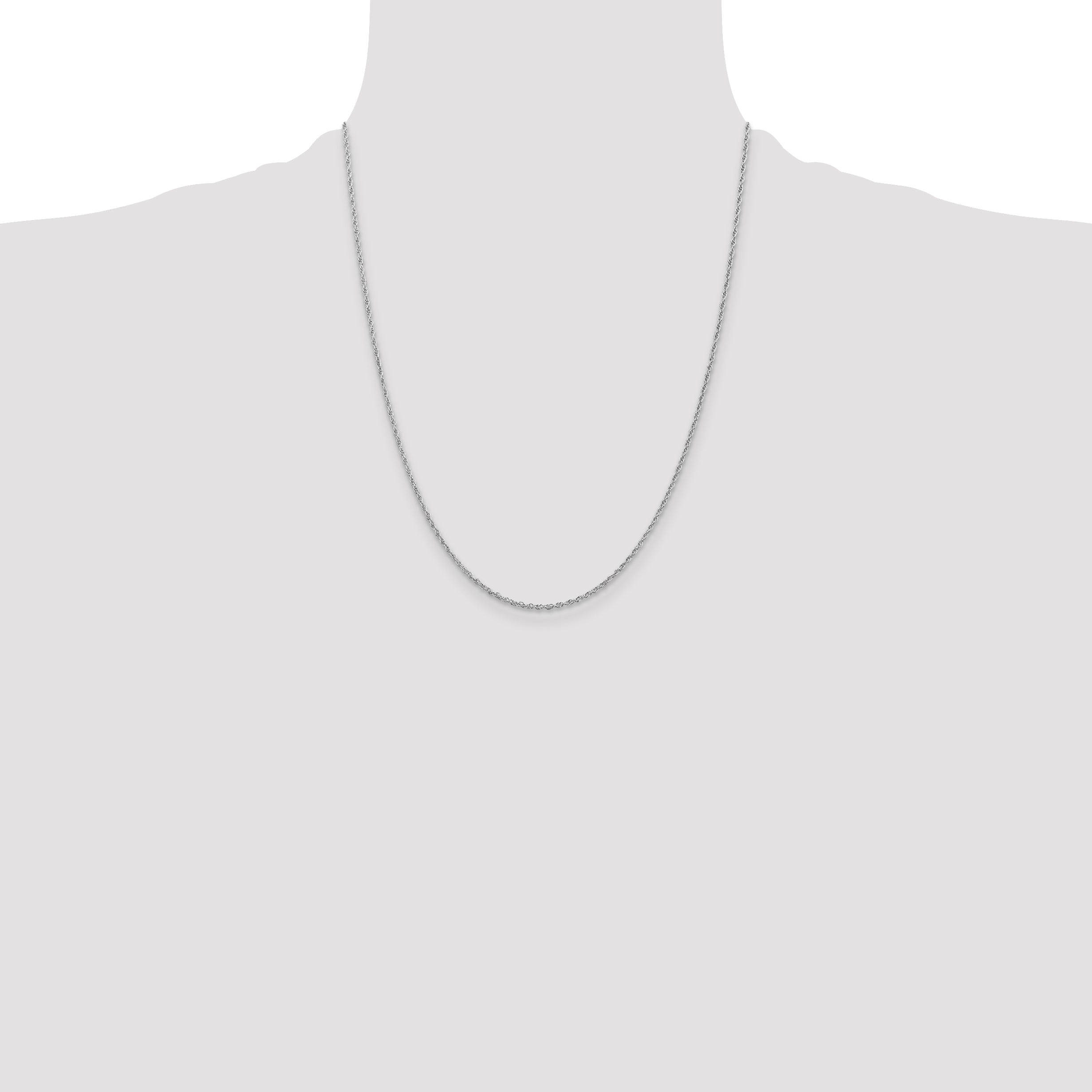 Sterling Silver Rhodium-plated 1.6mm Loose Rope Chain