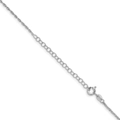 Sterling Silver Rhodium-plated 1.6mm Loose Rope Chain With 2in ext.