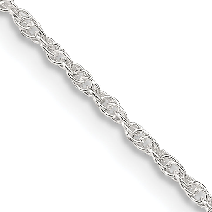 Sterling Silver 1.6mm Loose Rope Chain With Extension ext.