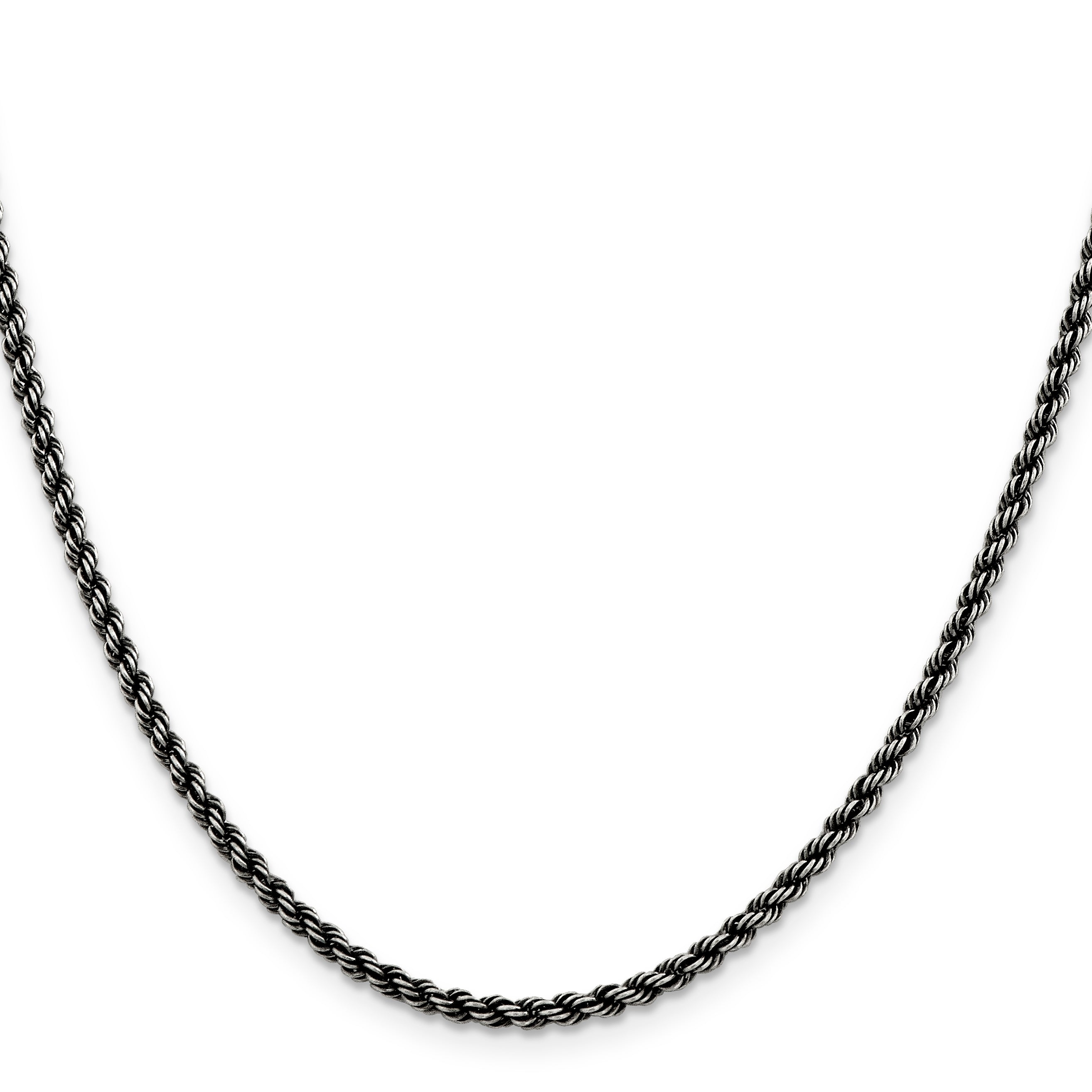 Antiqued Rope Chain Necklace in Sterling Silver Secondary image
