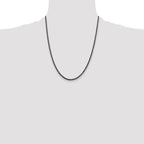 Sterling Silver Ruthenium-plated 2.9mm Rope Chain