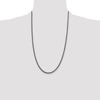 Sterling Silver Ruthenium-plated 2.9mm Rope Chain
