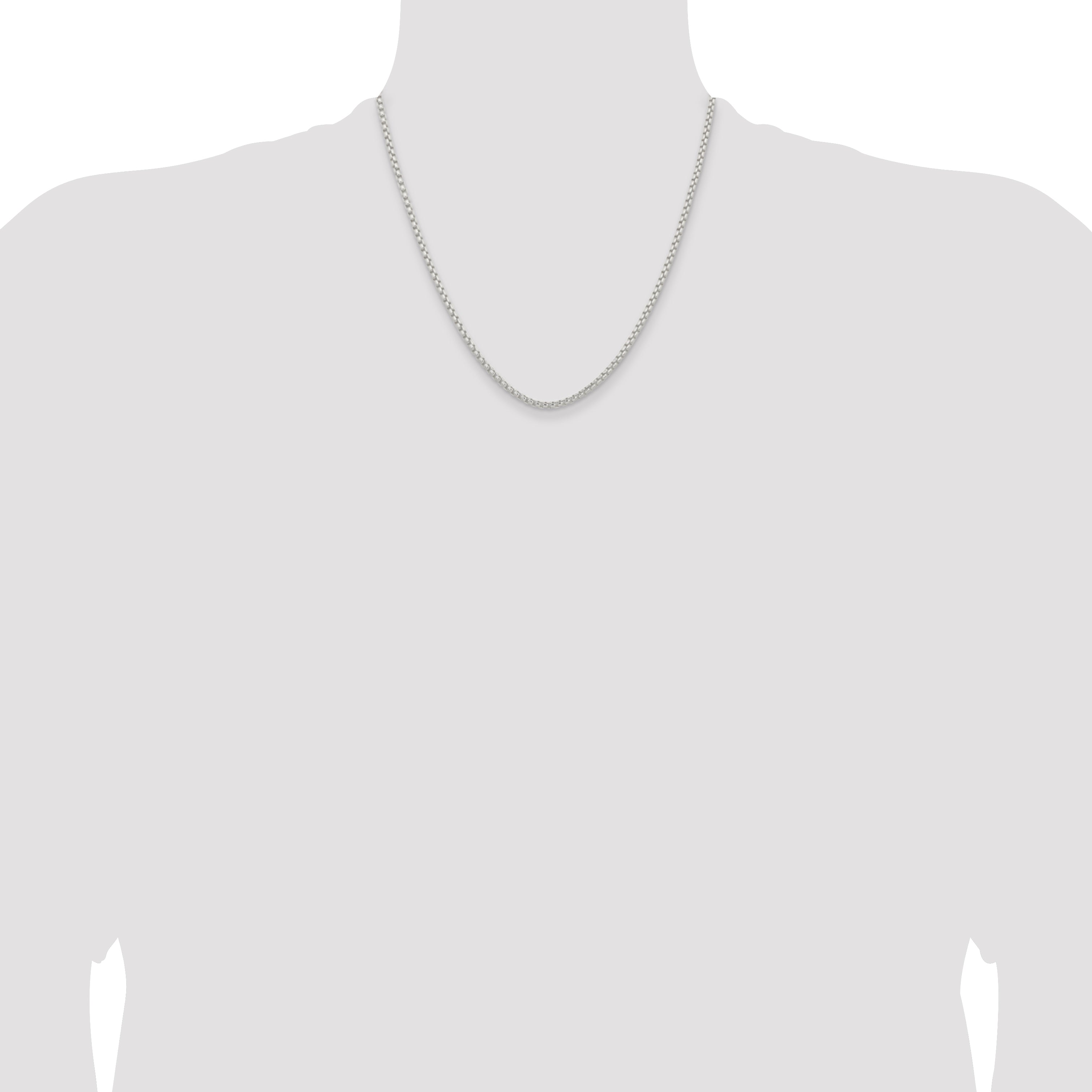 Sterling Silver Box Chain Necklace 2.6mm