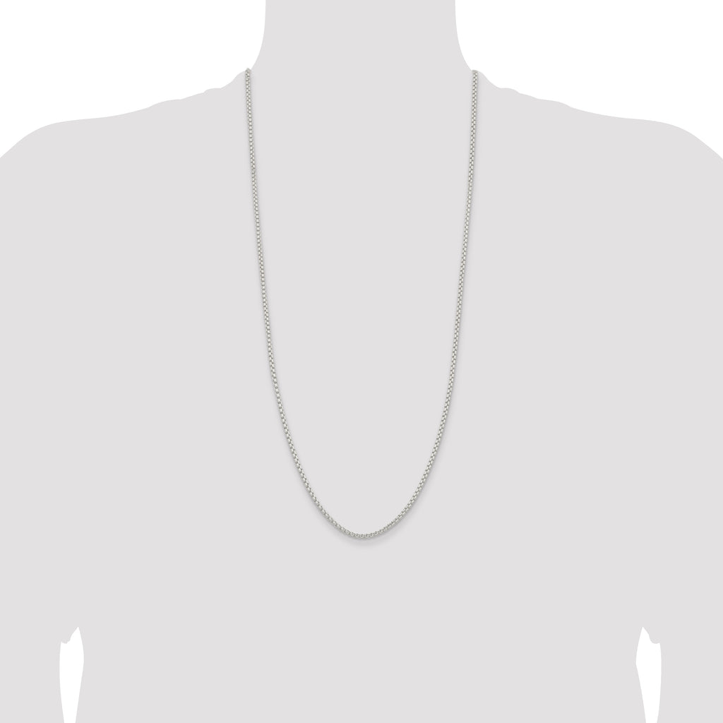 Sterling Silver 2.6mm Round Box Chain