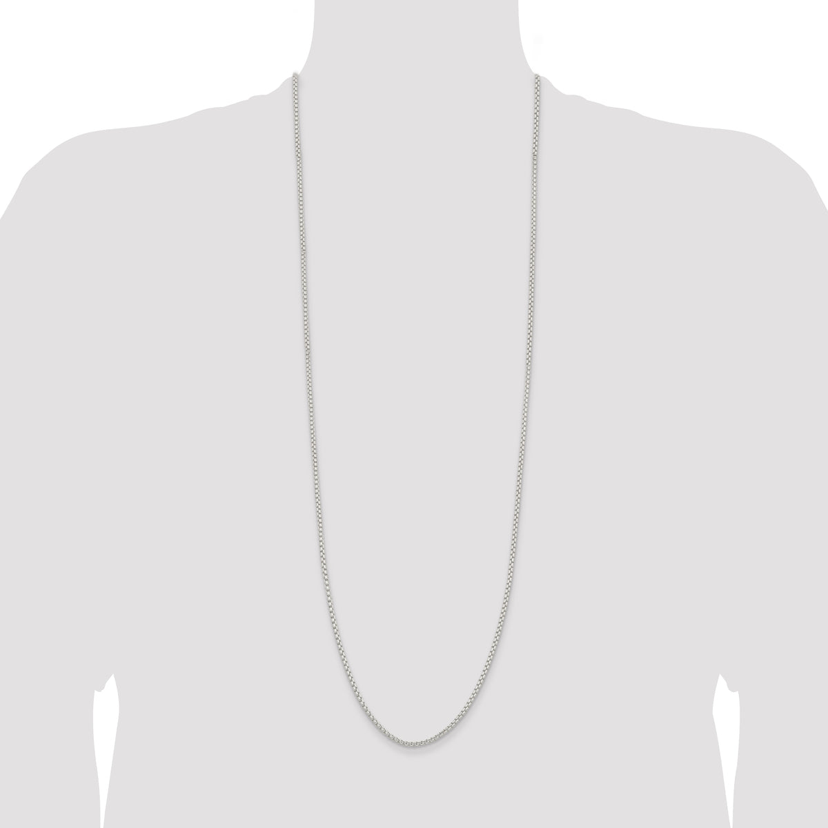 Sterling Silver 2.6mm Round Box Chain