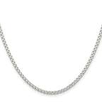 Sterling Silver Rhodium-Plated Box Chain Necklace 2.6mm