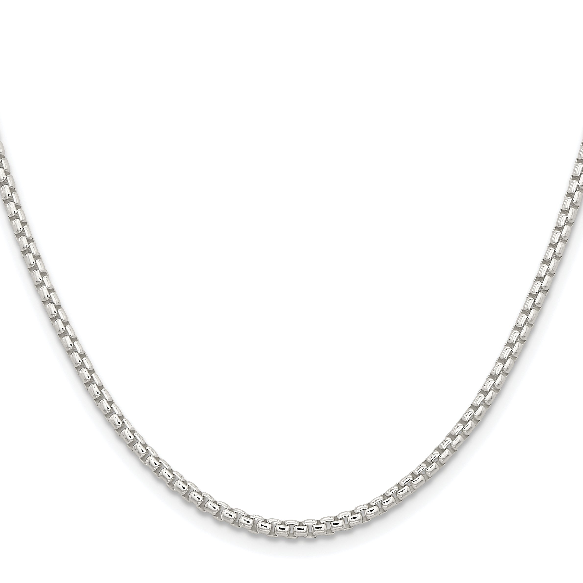Sterling Silver Rhodium-Plated Box Chain Necklace 2.6mm