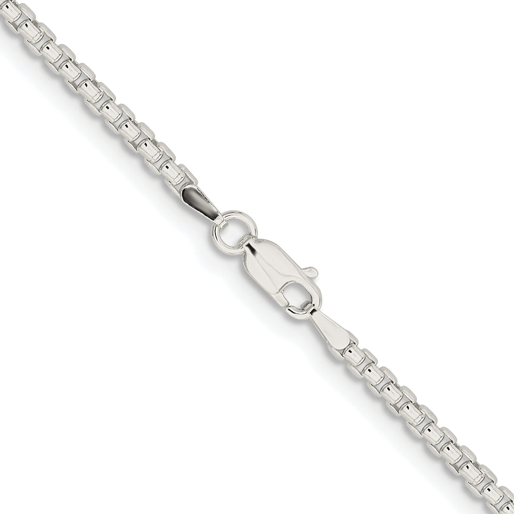 Sterling Silver Rhodium-Plated Box Chain Necklace 2.6mm