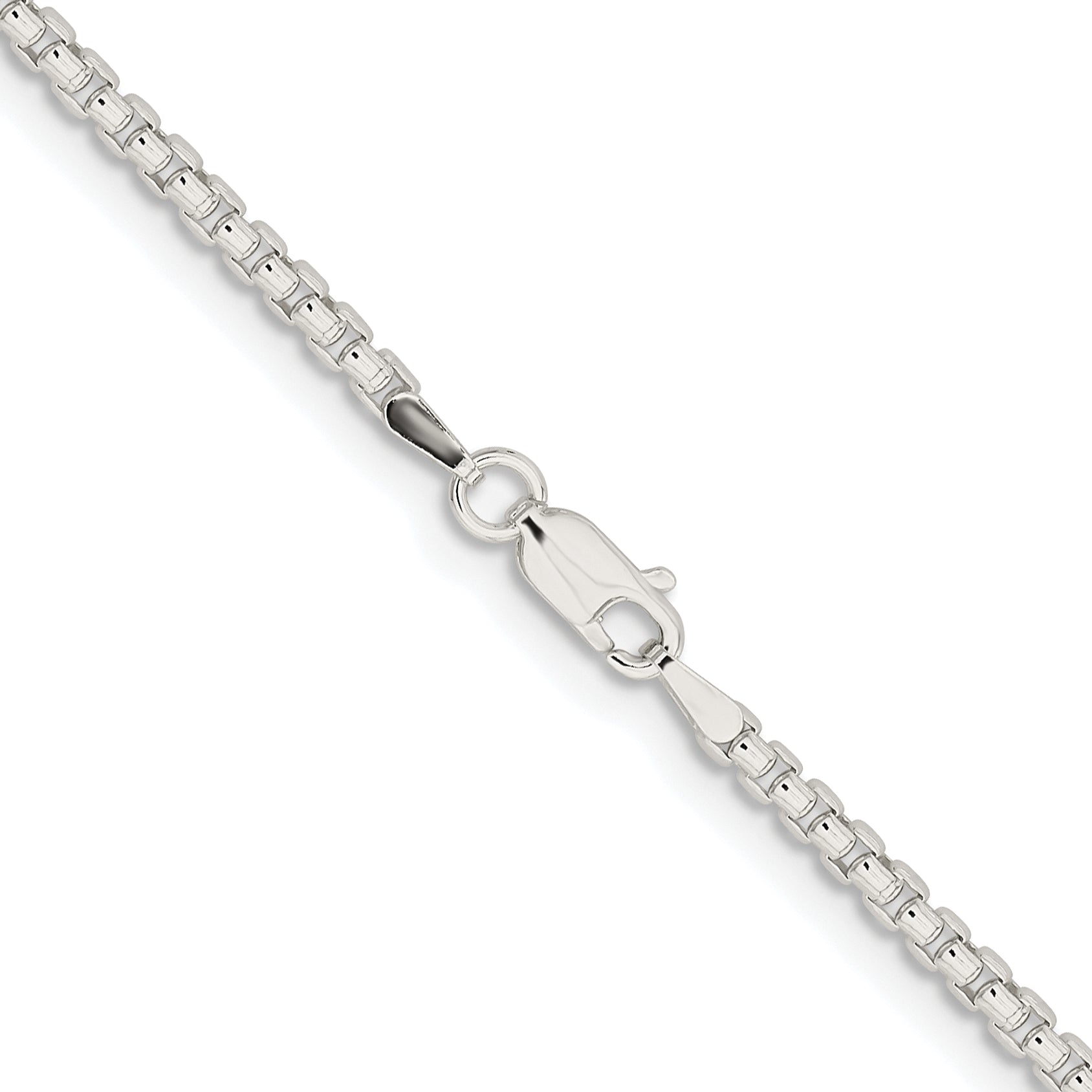 Sterling Silver Rhodium-Plated Box Chain Necklace 2.6mm