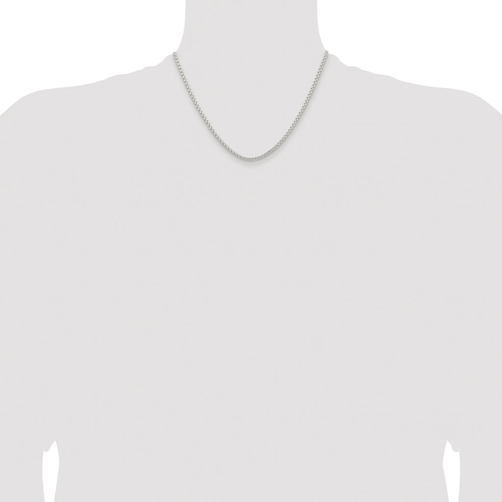 Sterling Silver Rhodium-Plated Box Chain Necklace 2.6mm