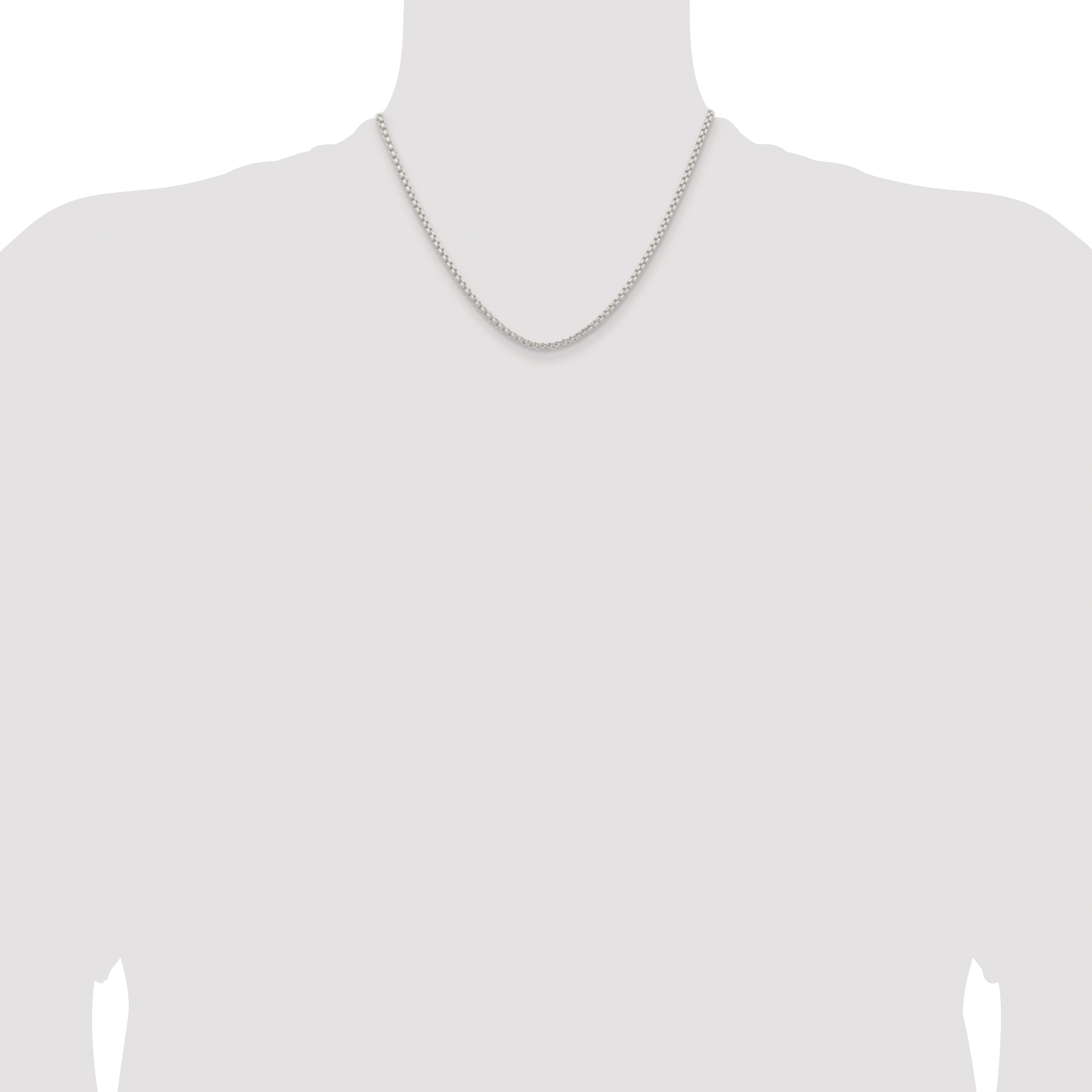 Sterling Silver Rhodium-Plated Box Chain Necklace 2.6mm