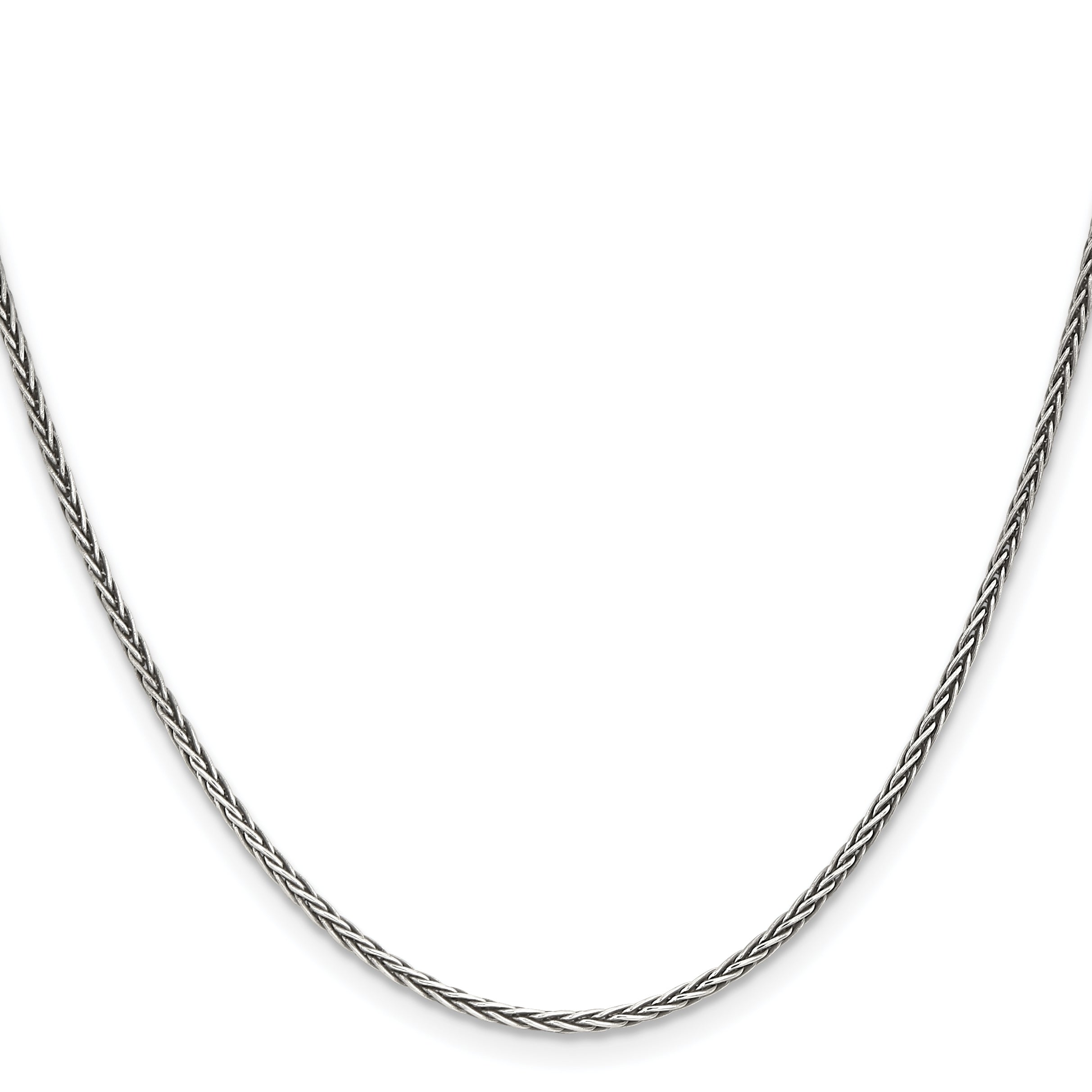 Antiqued Square Spiga Chain Necklace in Sterling Silver Secondary image