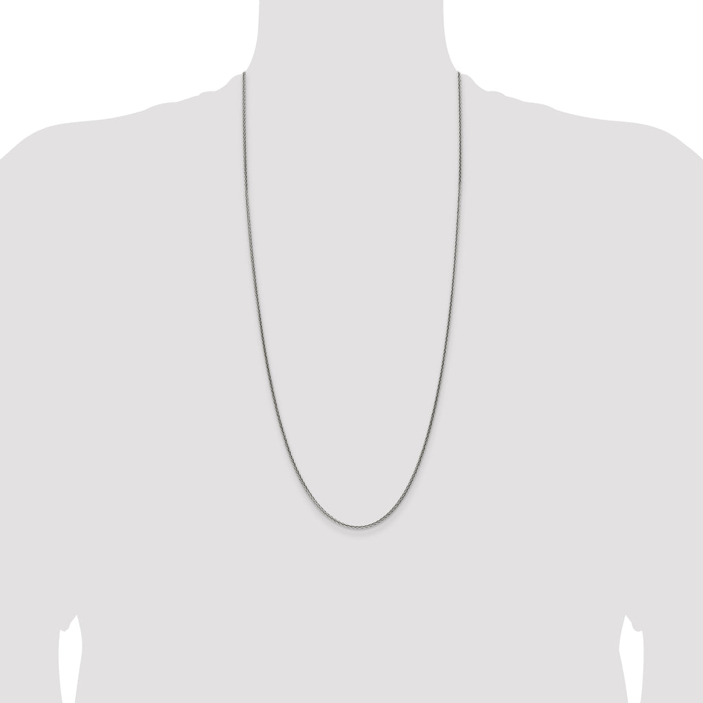 Sterling Silver Antiqued 1.6mm Solid Square Spiga Chain