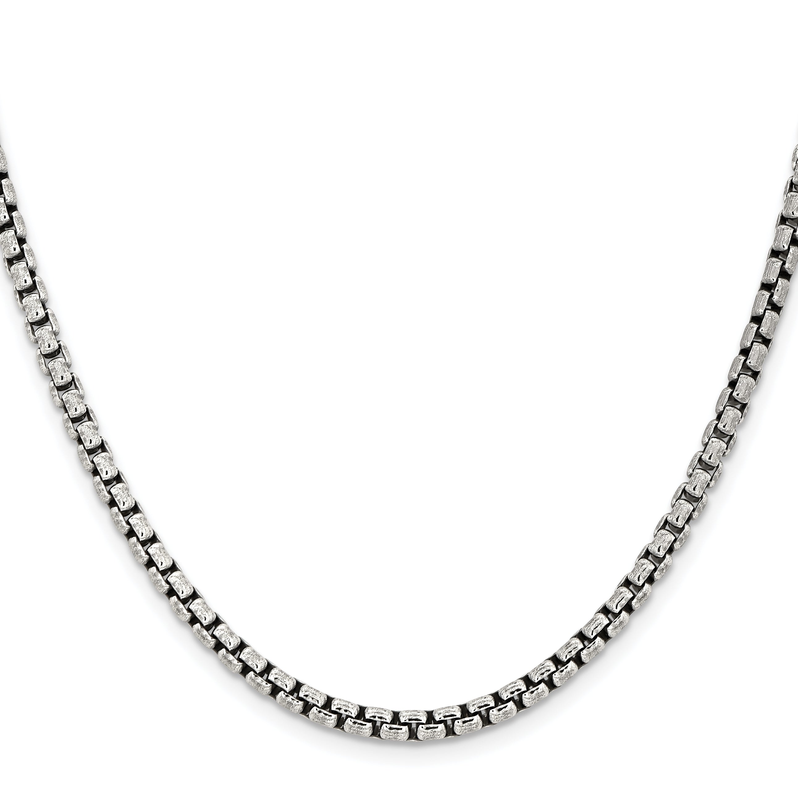 Sterling Silver Antiqued 3.6mm Round Box Chain Secondary image