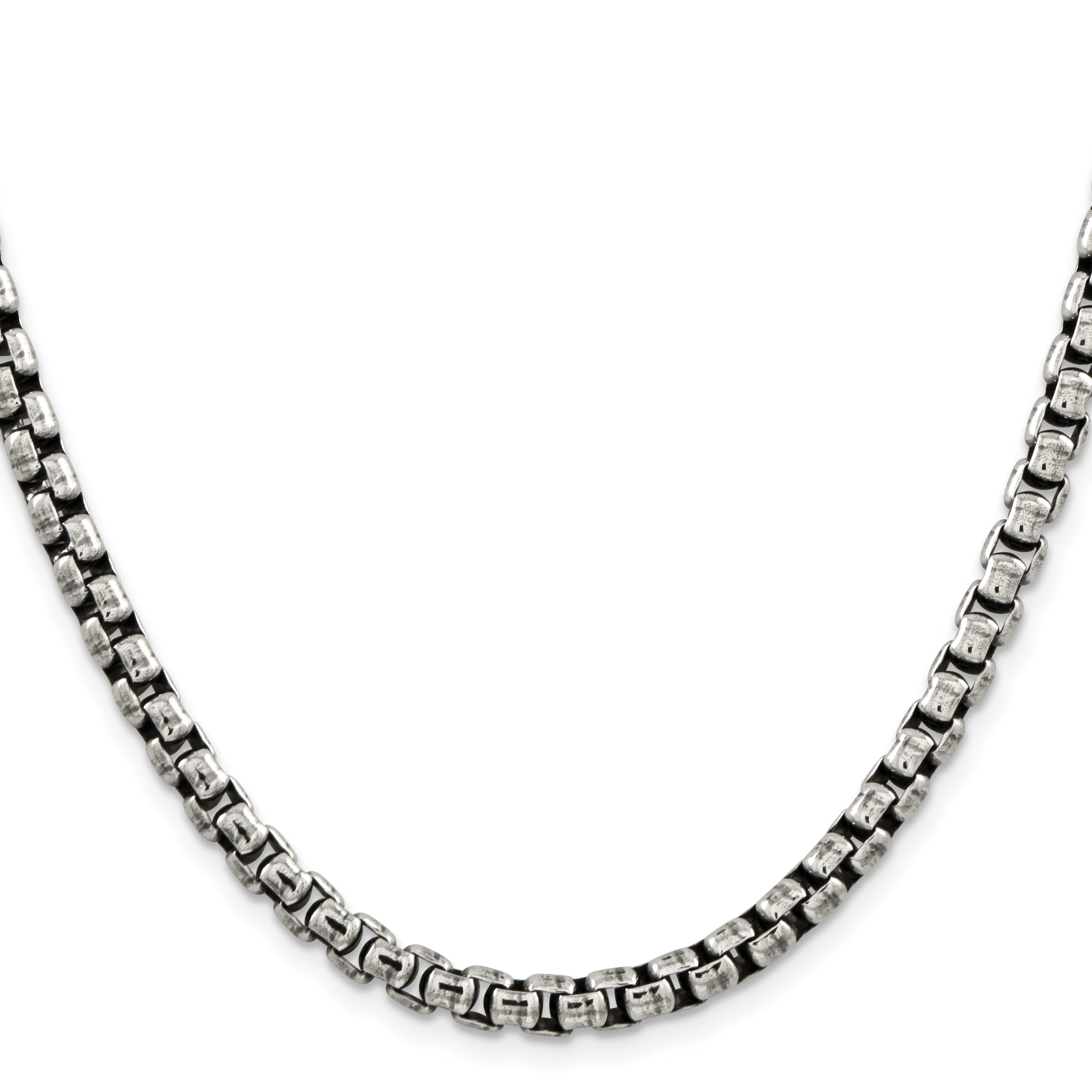 Sterling Silver Antiqued 5.2mm Round Box Chain Secondary image