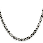 Sterling Silver Antiqued 5.2mm Round Box Chain