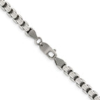 Sterling Silver Antiqued 5.2mm Round Box Chain
