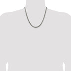 Sterling Silver Antiqued 5.2mm Round Box Chain