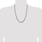 Sterling Silver Antiqued 5.2mm Round Box Chain