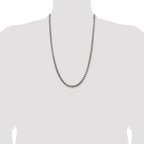 Sterling Silver Antiqued 5.2mm Round Box Chain