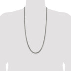 Sterling Silver Antiqued 5.2mm Round Box Chain