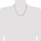 Sterling Silver 7.75mm 6 Side D/C Flat Double Curb Chain