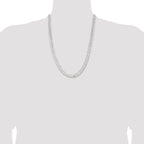 Sterling Silver 7.75mm 6 Side D/C Flat Double Curb Chain
