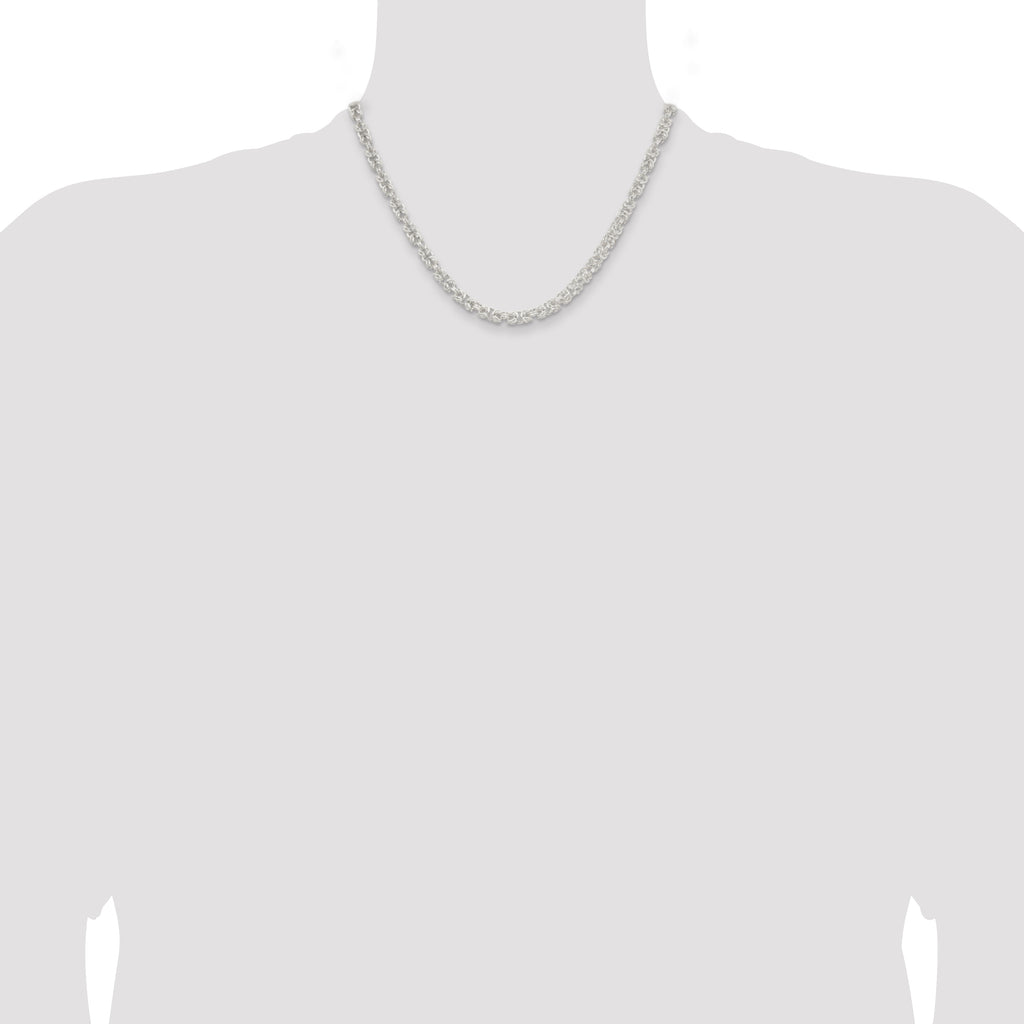 Sterling Silver 4.75mm Rounded Byzantine Chain