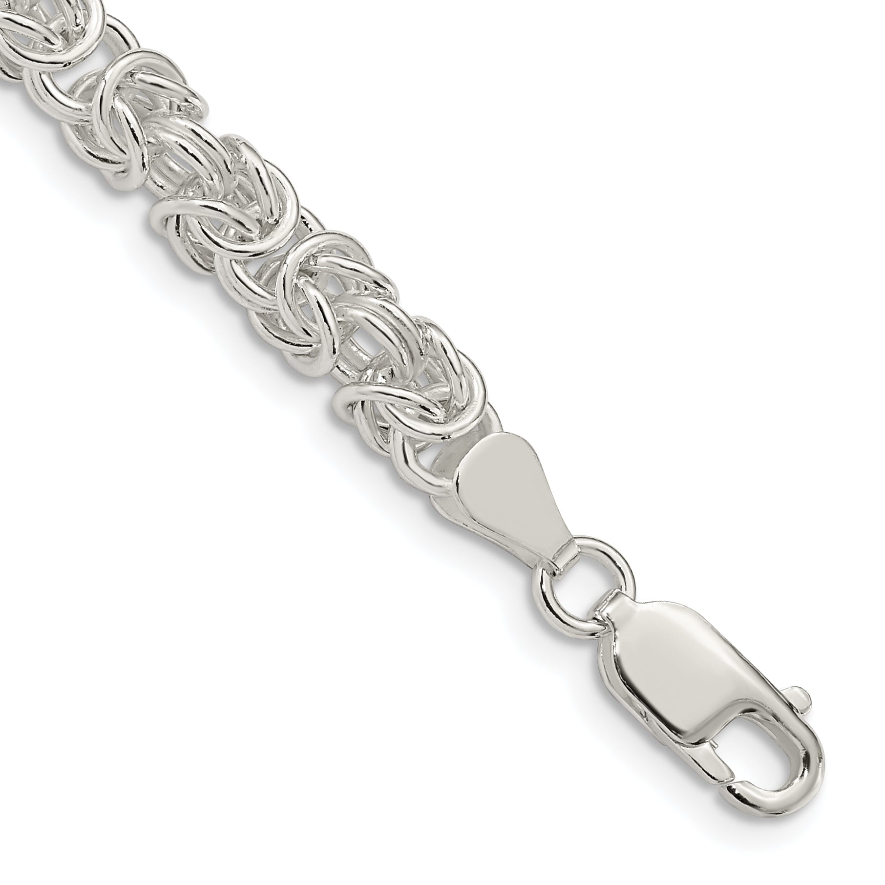 Sterling Silver 5.5mm Rounded Byzantine Chain Main image
