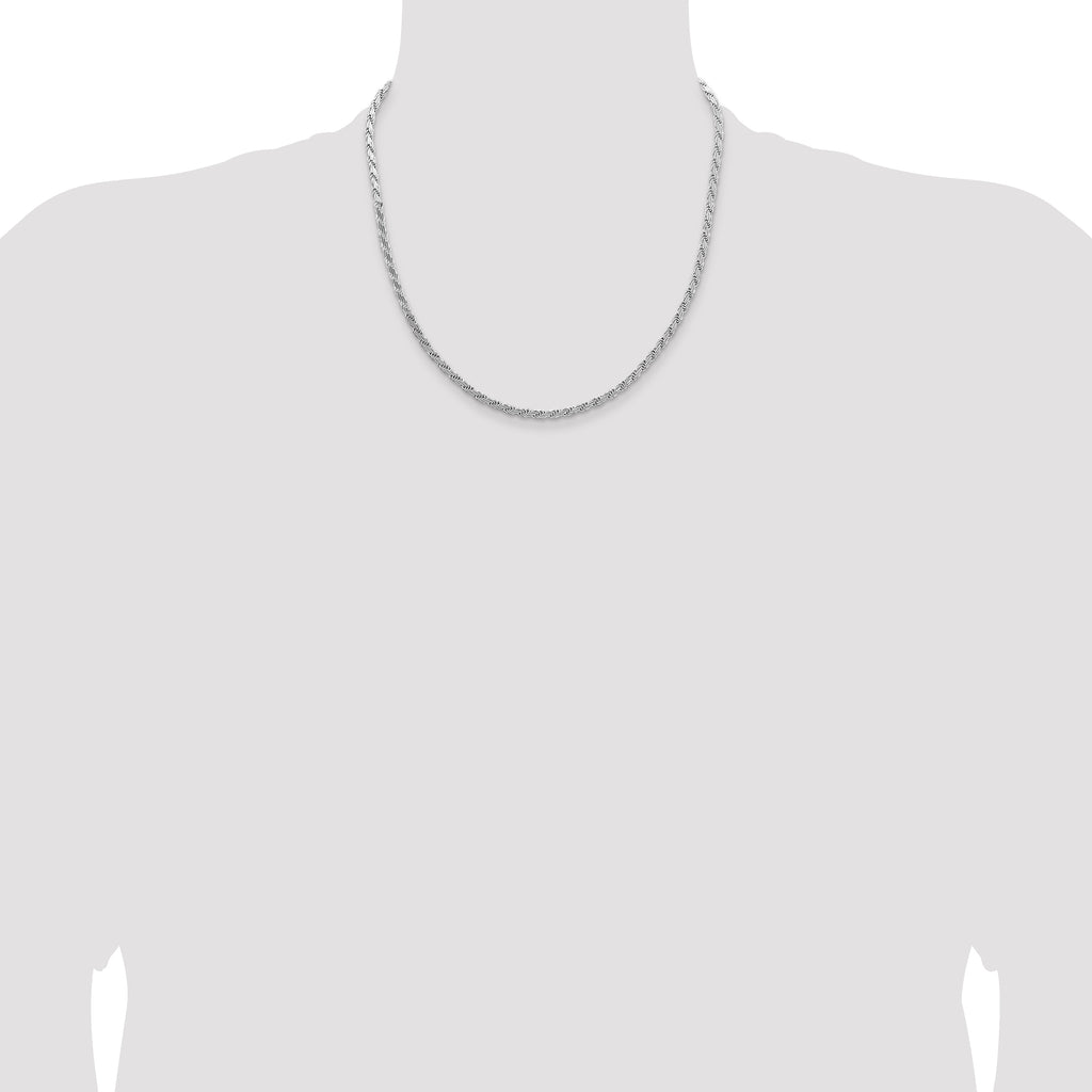 Sterling Silver 3.65mm Flat Rope Chain