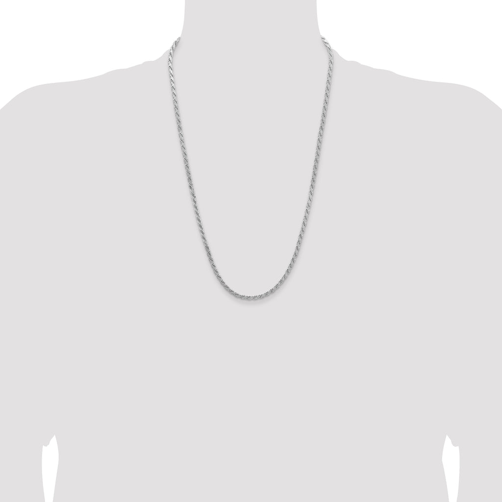 Sterling Silver 3.65mm Flat Rope Chain