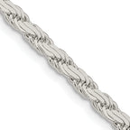 Sterling Silver 3.65mm Flat Rope Chain