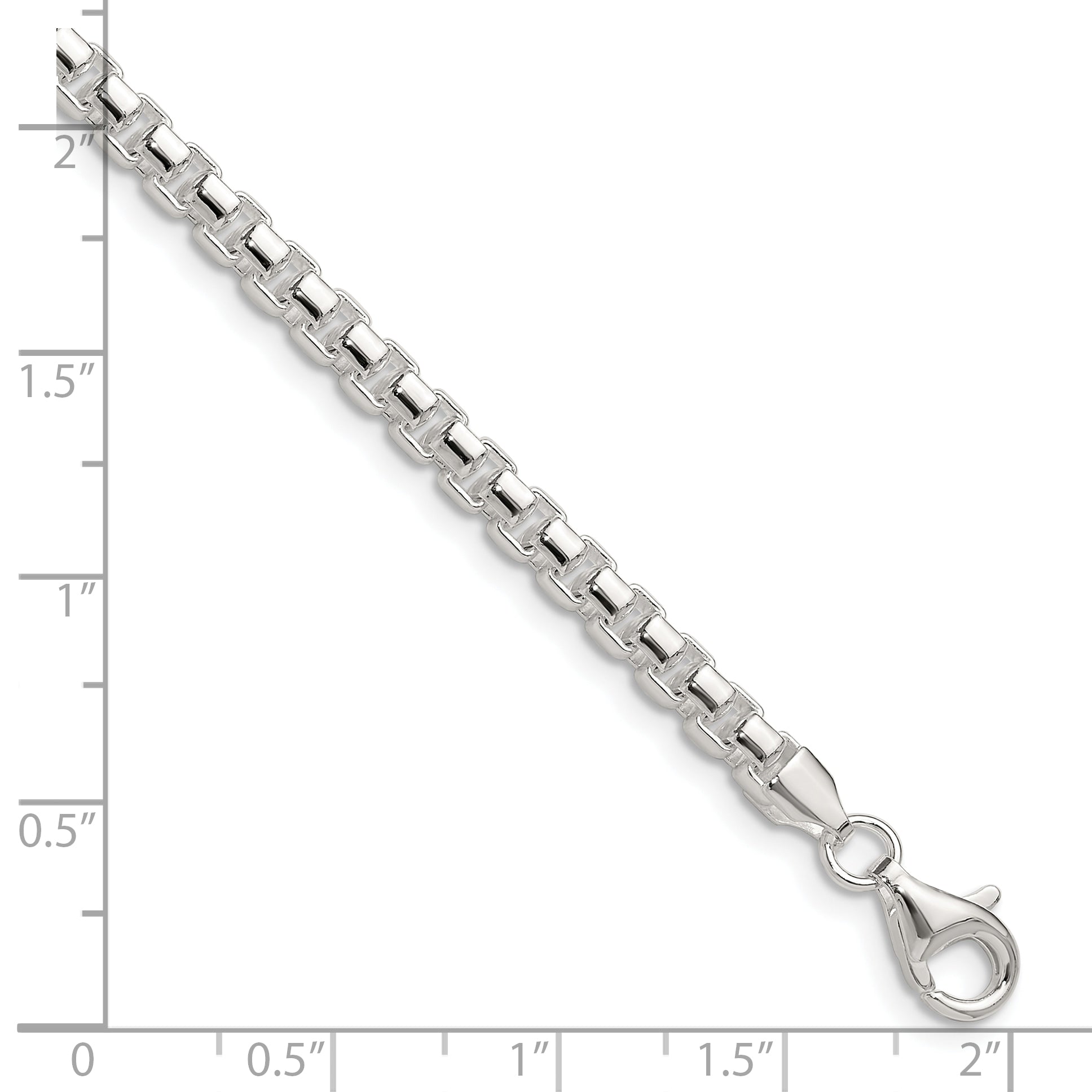 Polished Round Box Chain Necklace in Sterling Silver, 4mm Secondary image
