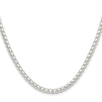 Sterling Silver Rhodium-Plated Box Chain Necklace 4mm