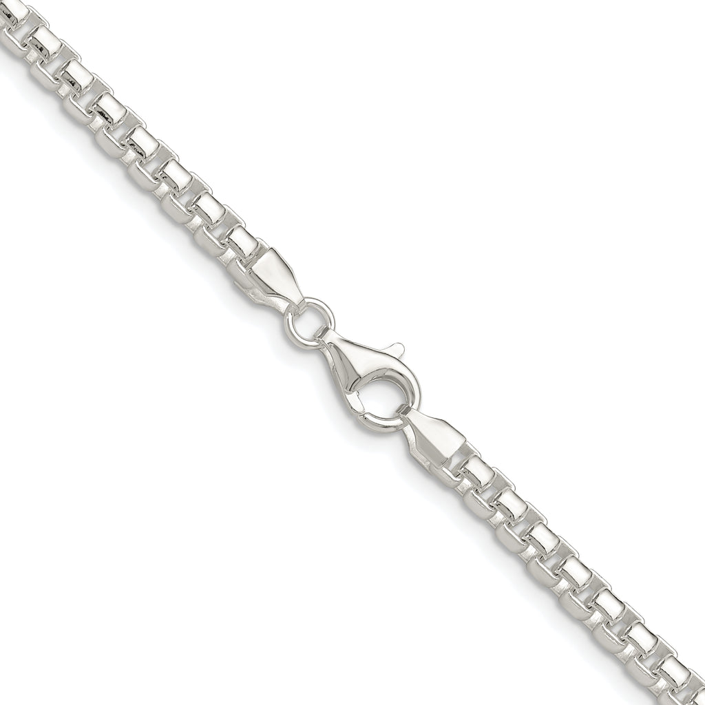 Sterling Silver Rhodium-Plated Box Chain Necklace 4mm