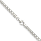 Sterling Silver Rhodium-Plated Box Chain Necklace 4mm